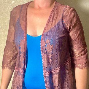 NO BO No Boundaries Summer Polyester Women's Lace Over Coat XXL size 19